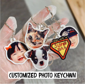 Customized Funny Photo Head Keychain, Cut Out Photo, Portrait Head Cut Out, Any Your Own Logo, Photo, Drawing Keychain