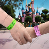 Adjustable-Custom Disposable Kid's ID Stretch Elastic Wristband:Emergency Contact,If Lost Please Call,Emergency Medical ID,Travel Kid's ID