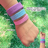 Custom Engraved Child Safety Silicone Bracelet Kid's ID Bracelet /If Lost Please Call/Kids Safety/ If Found Call/Emergency/Autism Awareness