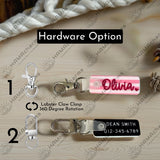 Custom Acrylic ID Zipper Tag, Lunch Box, Binder Name Tag, Smalll Name Tag, Back to School, ID Name Tag for kids, Zipper Name Tag for Hoodies