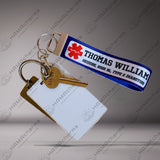 Custom Medical Alert Keychain Wristlet,Autism Awareness,Medical Alert,Emergency,Safety Kids,In Case of Emergency,If Lost Please Call Bag Tag