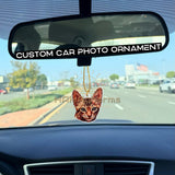 Custom Acrylic Car Photo Ornament: Photo Rear View Mirror Car Hanger, Cut Out Face Photo, Dog,Cat, Pet, Your Portrait, Car Hanger Decoration