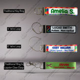 Custom Medical Alert Keychain Wristlet,Autism Awareness,Medical Alert,Emergency,Safety Kids,In Case of Emergency,If Lost Please Call Bag Tag