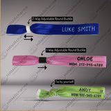 Adjustable-Custom Disposable Kid's ID Stretch Elastic Wristband:Emergency Contact,If Lost Please Call,Emergency Medical ID,Travel Kid's ID