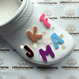 HANDMADE Custom Color Bubble Letters Alphabet Acrylic Shoe Charms - Initial Shoe Charms - Custom Alphabet Shoe Charms