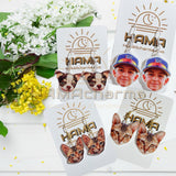Personalized Photo Acrylic Earrings: Portrait, Dog, Cat, Pet Photo, Funny Photo, Sport Portrait, Head Cut Earrings, Sport Photo Earrings