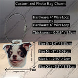 Custom Photo Bag Charm: Personalized Pet, Dog, Cat Face, Cut Out Photo, Any Photo, Custom Photo Bag Hanger, Custom Bag Charm