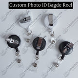Custom Acrylic Photo Face Badge Reel: Personalized Pet ID Card Holder, Your Portrait Photo ID Badge Reel