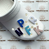 HANDMADE Custom Color Bubble Letters Alphabet Acrylic Shoe Charms - Initial Shoe Charms - Custom Alphabet Shoe Charms