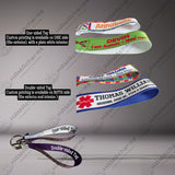 Custom Medical Alert Keychain Wristlet,Autism Awareness,Medical Alert,Emergency,Safety Kids,In Case of Emergency,If Lost Please Call Bag Tag