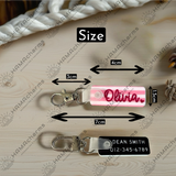 Custom Acrylic ID Zipper Tag, Lunch Box, Binder Name Tag, Smalll Name Tag, Back to School, ID Name Tag for kids, Zipper Name Tag for Hoodies