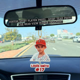 Custom Acrylic Sport Player Photo Car Ornament, Personalized Sport Team Photo Rear View Mirror Car Hanger, Customized Car Hanging Photo.