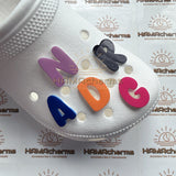 HANDMADE Custom Color Bubble Letters Alphabet Acrylic Shoe Charms - Initial Shoe Charms - Custom Alphabet Shoe Charms