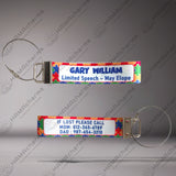 Custom Medical Alert Keychain Wristlet,Autism Awareness,Medical Alert,Emergency,Safety Kids,In Case of Emergency,If Lost Please Call Bag Tag