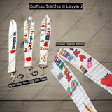 Customized Teacher's Lanyard, Personalized Student's Lanyard, Wristlet Keychain, School Staff Lanyard,Back to School, Teacher Student's gift
