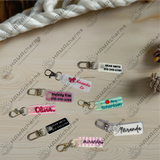 Custom Acrylic ID Zipper Tag, Lunch Box, Binder Name Tag, Smalll Name Tag, Back to School, ID Name Tag for kids, Zipper Name Tag for Hoodies