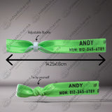 Adjustable-Custom Disposable Kid's ID Stretch Elastic Wristband:Emergency Contact,If Lost Please Call,Emergency Medical ID,Travel Kid's ID