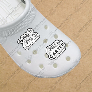 Customized Bachorelette Shoe Charms/Bridal Shower Gift/Bachelorette Party/Gift for Bride/Soon to be Mrs/Miss to Mrs/Future Mrs Shoe Charms