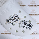 Acrylic Customized Groom and Bride Shoe Charms / Wedding Date/ Mr & Mrs Wedding Shoe Charms / SET OF 2 PCS