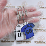 Customized Acrylic Keychain with Name and #/ Basketball Jersey/ Sport Jersey/Baseball Bag Tag/Softball Jersey/Football Jersey/Name Tag...