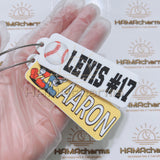 Customized Name Tag Keychain with Name and #/ Baseball Sports Bag Tag/ Sports Bag Tag/ Bag Name Tag/ Backpack Name Tag for Kids...