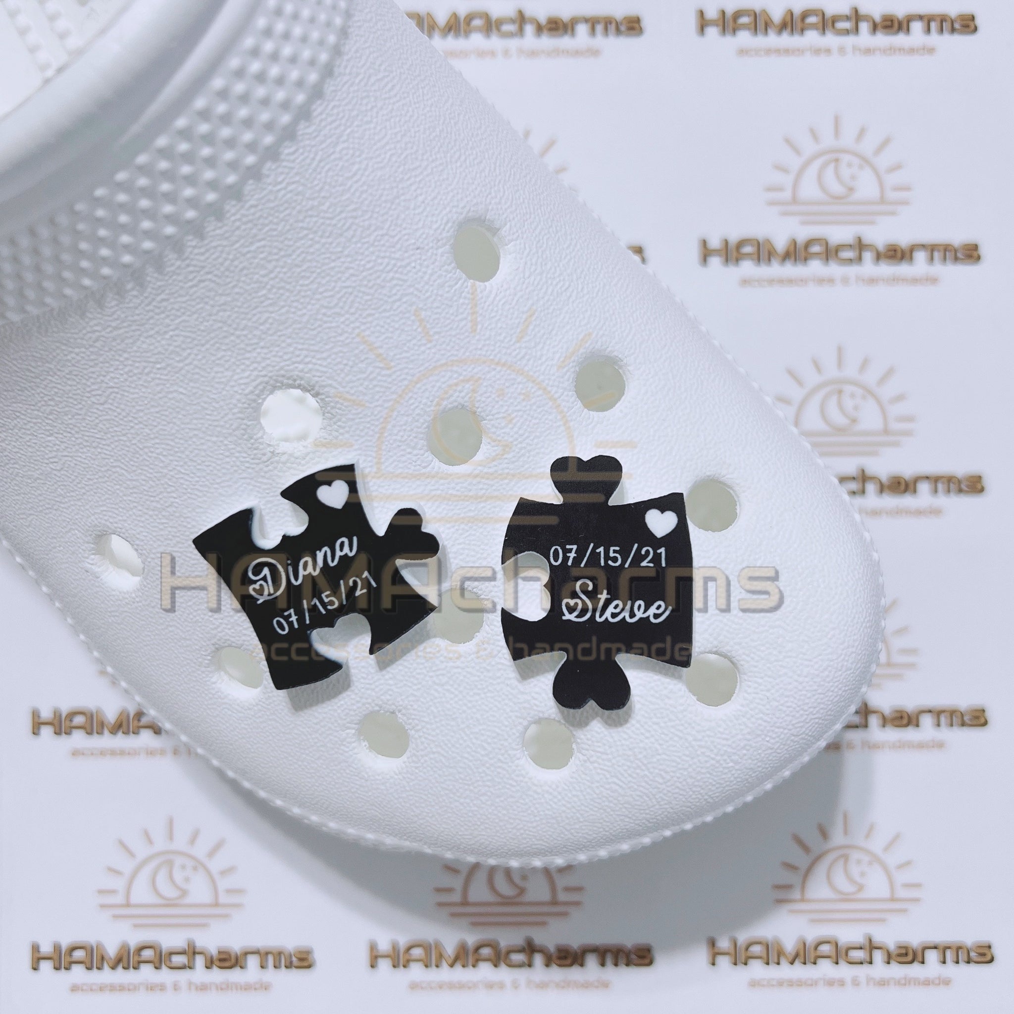 Customized Couple/ Love/ Puzzle Pieces/ Puzzle Heart/ Newlyweds/ Mr&Mr –  HAMAcharms