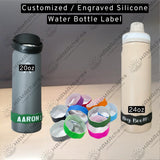 Custom Engraved Silicone Water Bottle Label - Dual Layer Name Tag