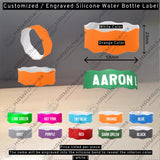Custom Engraved Silicone Water Bottle Label - Dual Layer Name Tag