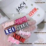 HANDMADE - Customized 3mm(1/8") Acrylic Shoe Charm/ Customized Your NAME Chinese/ Japanese/ Korean Shoe Charms/ Kids' name/ Birthday Present