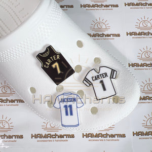 Customized Jersey Shoe Charm/ Customized Your NAME/Player Number/Team Name and #/Your Team Logo/Baseball/Basketball/Football...