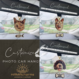 Custom Car Photo Ornament, Rear View Mirror Photo Hanger, Car Photo Hanger, Couple Photo Hanger, Gift for Dad, Mom, Couple, Wedding Gift