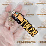 Customized Name Tag Keychain with Name/ Bag Tag/ Bag Name Tag/ Backpack Name Tag with Medical Alert, Emergency Contact, Medical ID QR Codes