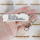 Customized Name Tag Keychain with Name/ Bag Tag/ Bag Name Tag/ Backpack Name Tag with Medical Alert, Emergency Contact, Medical ID QR Codes