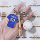 Customized Baseball Keychain/ Softball Keychain / Sport Keychain/ Baseball Name Tag/ Baseball Bag Tag/ Softball Name Tag/ Backpack Keychain