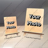 Custom Mini Acrylic Photo Frame With Basswood Easel, Family Photo Frame Standee, Photo Stand, Portrait, Dog, Cat Polaroid Photo Standee