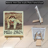 Custom Mini Acrylic Photo Frame With Basswood Easel, Family Photo Frame Standee, Photo Stand, Portrait, Dog, Cat Polaroid Photo Standee