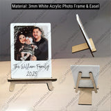 Custom Mini Acrylic Photo Frame With Basswood Easel, Family Photo Frame Standee, Photo Stand, Portrait, Dog, Cat Polaroid Photo Standee