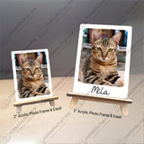 Custom Mini Acrylic Photo Frame With Basswood Easel, Family Photo Frame Standee, Photo Stand, Portrait, Dog, Cat Polaroid Photo Standee