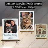 Custom Mini Acrylic Photo Frame With Basswood Easel, Family Photo Frame Standee, Photo Stand, Portrait, Dog, Cat Polaroid Photo Standee