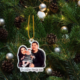 Custom Polaroid or Cut Out Photo Ornament: Acrylic Christmas Tree Ornament or Car Hanger