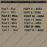 Custom Engraved Silicone Water Bottle Label - Dual Layer Name Tag