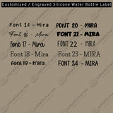 Custom Engraved Silicone Water Bottle Label - Dual Layer Name Tag