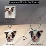 Custom Photo Bag Charm: Personalized Pet, Dog, Cat Face, Cut Out Photo, Any Photo, Custom Photo Bag Hanger, Custom Bag Charm