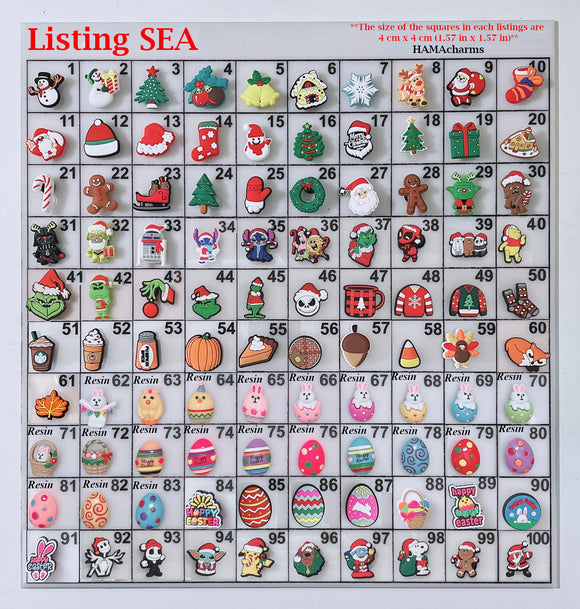 LISTING SEA - Seasonal Shoe Charms